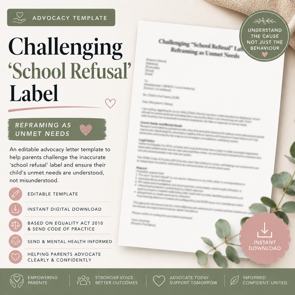 Challenging the ‘School Refusal’ Label – Unmet Needs Advocacy Letter