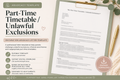 Part-Time Timetable / Unlawful Exclusions Letter Template – SEN Advocacy Support